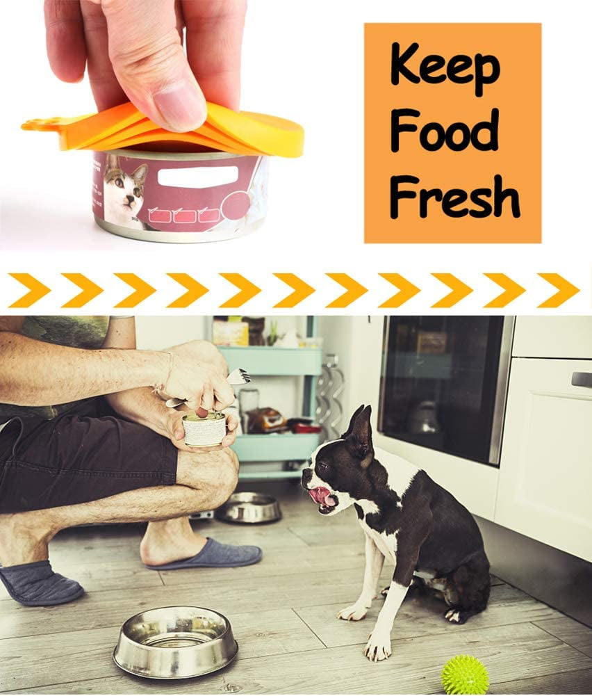 Versatile Silicone Can Covers for Pet Food - Keep Canned Dog and Cat Food Fresh with Multi-Colored Lids