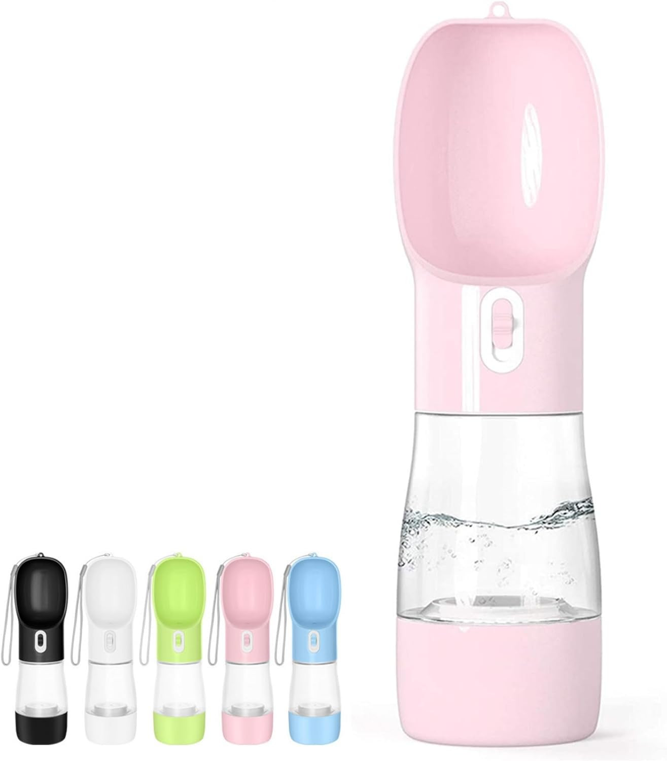 Ultimate Portable Dog Water Bottle: Leak-Proof Dispenser with Bowl & Food Container for Outdoor Adventures - Stylish Pink Design