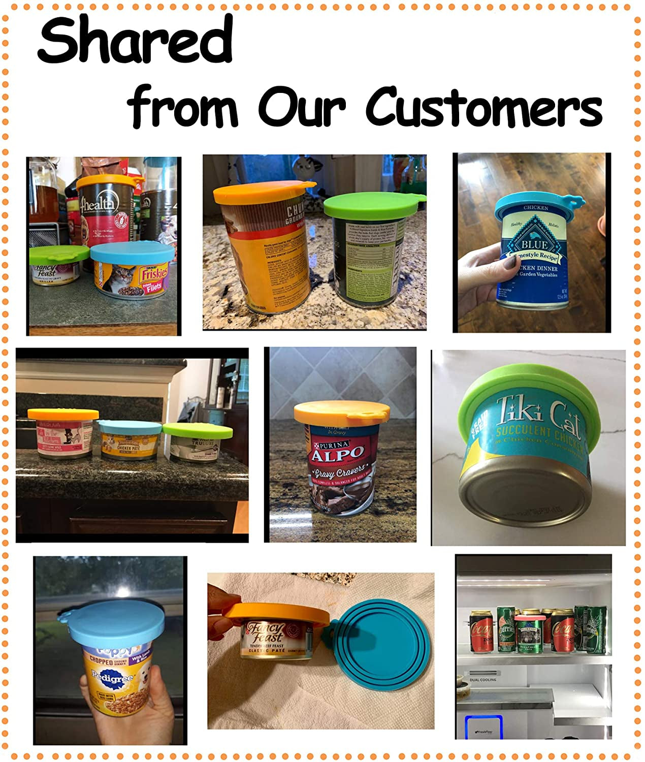 Versatile Silicone Can Covers for Pet Food - Keep Canned Dog and Cat Food Fresh with Multi-Colored Lids