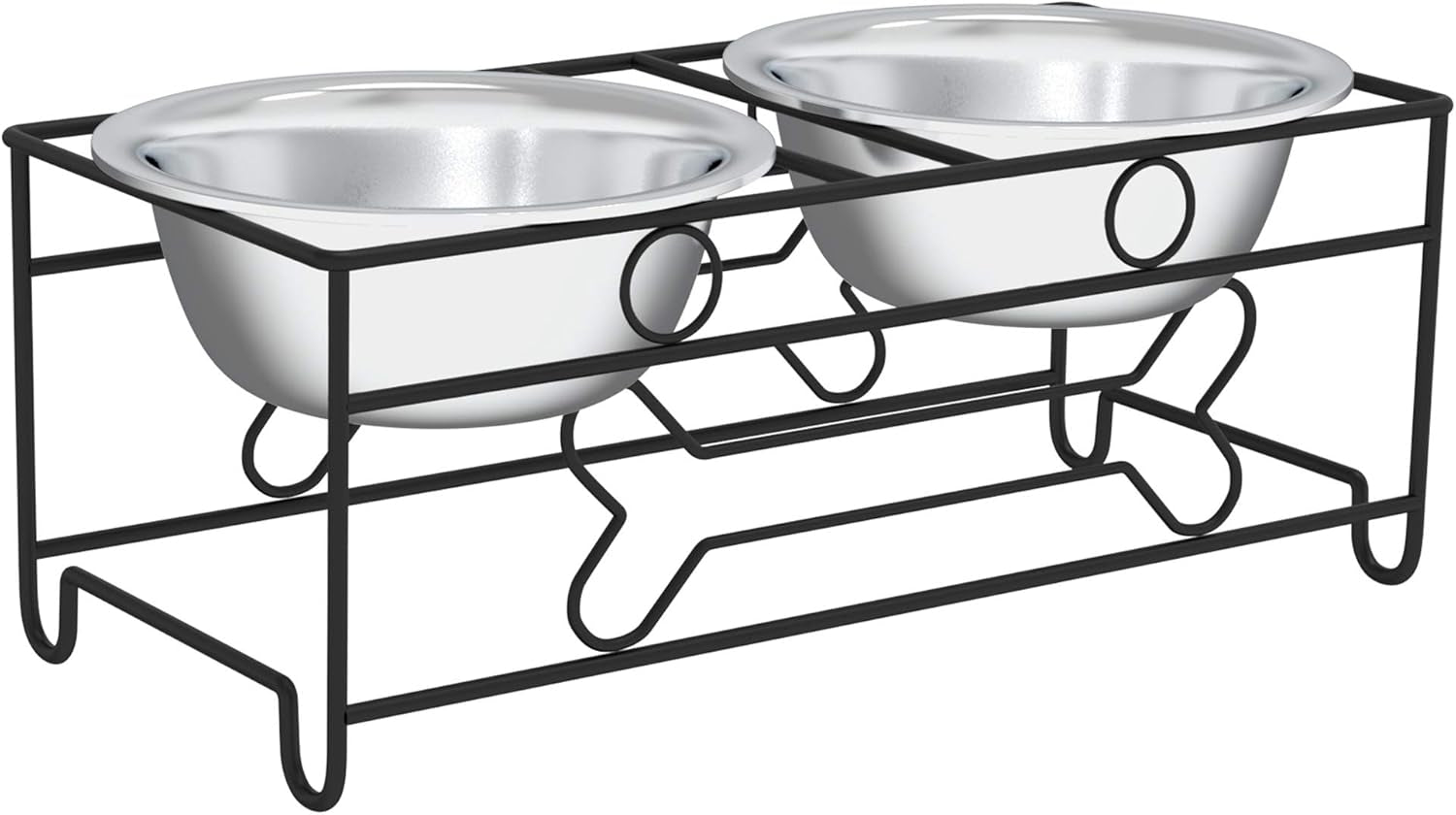 Elevate Your Pet's Dining Experience with Our Stylish Set of 2 Stainless Steel Dog Bowls - 40oz Capacity with Decorative Stand for Large Pets