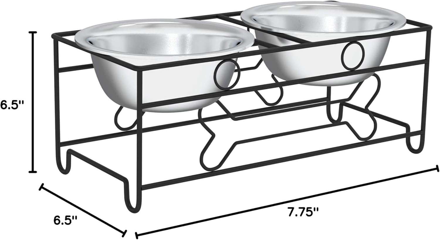 Elevate Your Pet's Dining Experience with Our Stylish Set of 2 Stainless Steel Dog Bowls - 40oz Capacity with Decorative Stand for Large Pets