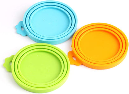 Versatile Silicone Can Covers for Pet Food - Keep Canned Dog and Cat Food Fresh with Multi-Colored Lids