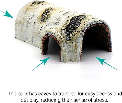 Transform Your Pet's Habitat with Our Realistic Birch Tree Bark Trunk Hides - Perfect for Small Reptiles and Amphibians!