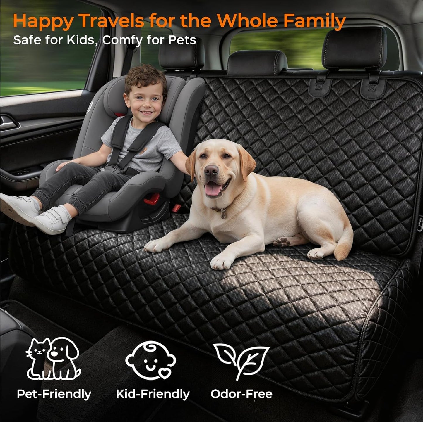 Ultimate Dog Car Seat Cover - Waterproof Protector for Back Seat | Perfect for Pets & Kids in Large Sedans & SUVs