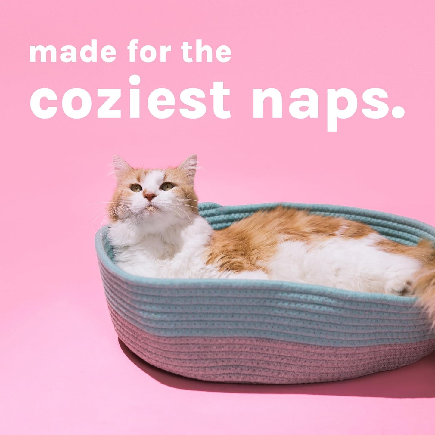 Cozy Woven Cat Bed for Ultimate Comfort - 14" W x 19" L x 5" H