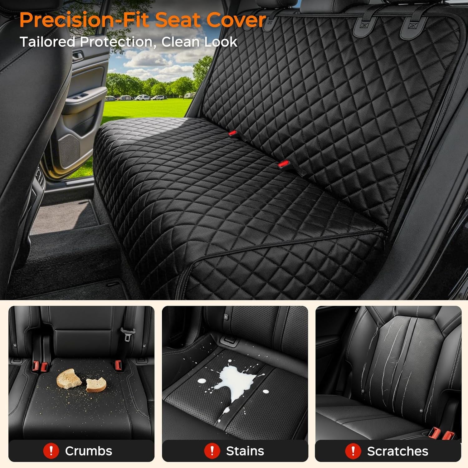 Ultimate Dog Car Seat Cover - Waterproof Protector for Back Seat | Perfect for Pets & Kids in Large Sedans & SUVs