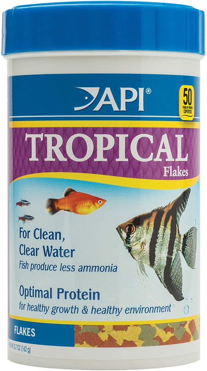 Premium Tropical Flakes Fish Food - 5.7 Ounce Container for Vibrant, Healthy Fish