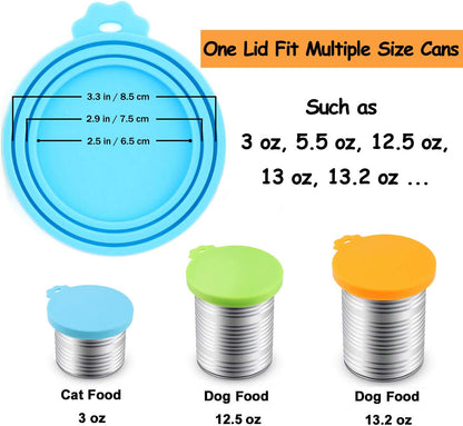 Versatile Silicone Can Covers for Pet Food - Keep Canned Dog and Cat Food Fresh with Multi-Colored Lids