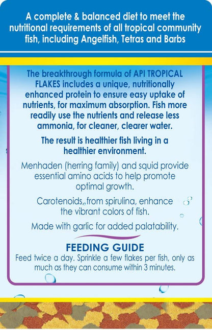 Premium Tropical Flakes Fish Food - 5.7 Ounce Container for Vibrant, Healthy Fish
