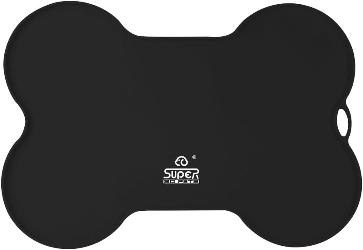 Ultimate Dog and Cat Food Mat - Non-Spill Silicone Feeding Mat for Pets, Waterproof and Easy to Clean - 20.5" x 14.5", Sleek Black Design