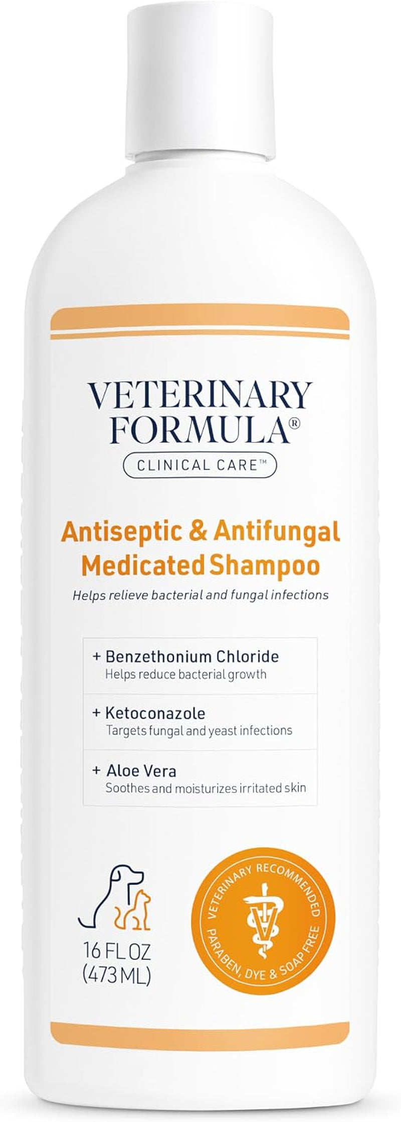 Clinical Care Antiseptic and Antifungal Medicated Shampoo for Dogs & Cats, 16 Fl Oz – Helps Alleviate Scaly, Greasy, Red Skin – Paraben, Dye, Soap-Free (1 Pack)