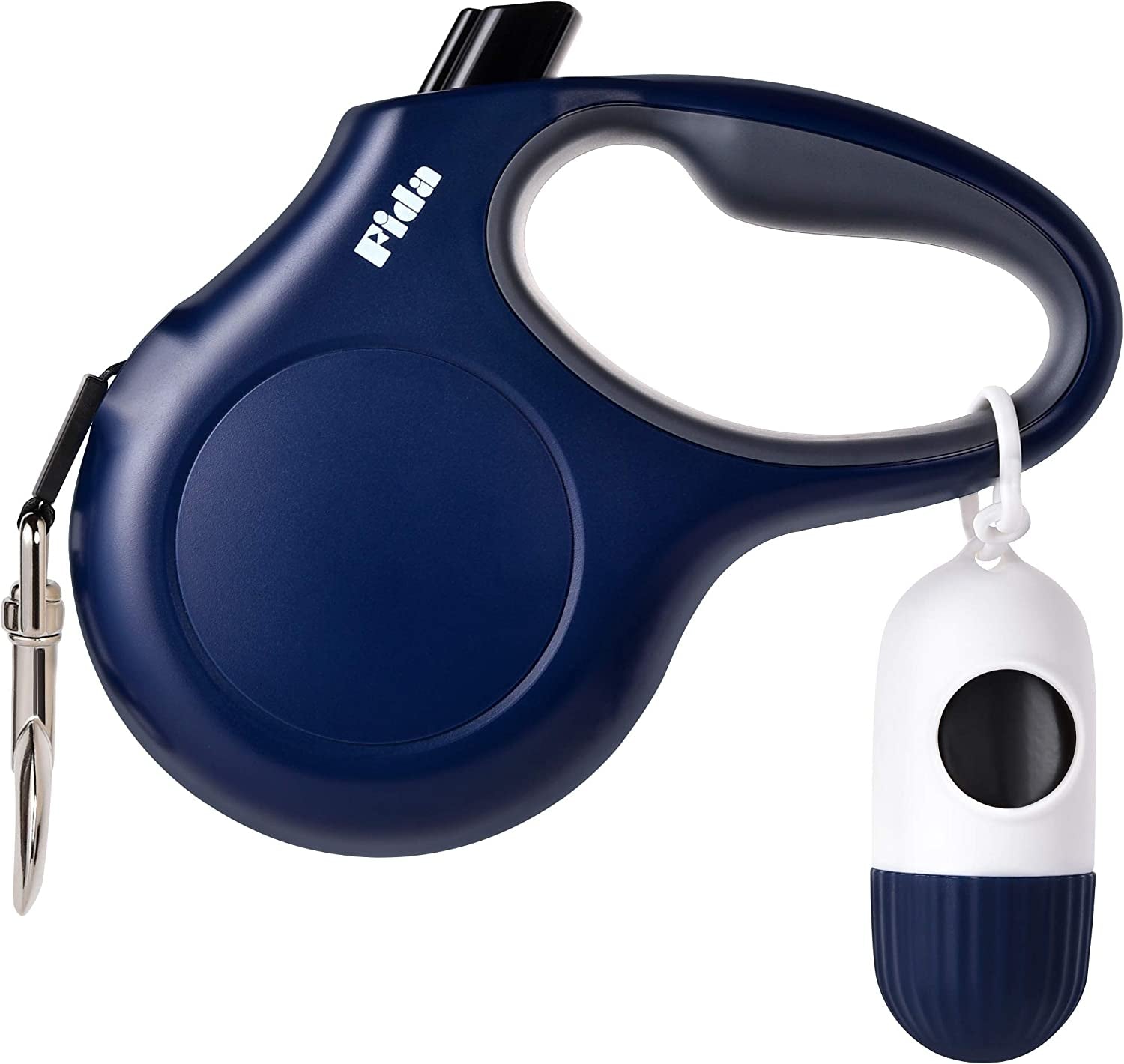 Retractable 16 Ft Dog Leash for Large Breeds - Includes Poop Bag Dispenser, Anti-Slip Handle & Tangle-Free Design in Navy Blue